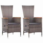 3 Piece Garden Dining Set Grey