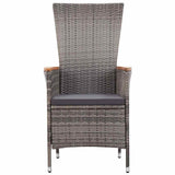 3 Piece Garden Dining Set Grey - 45-Degree Angle