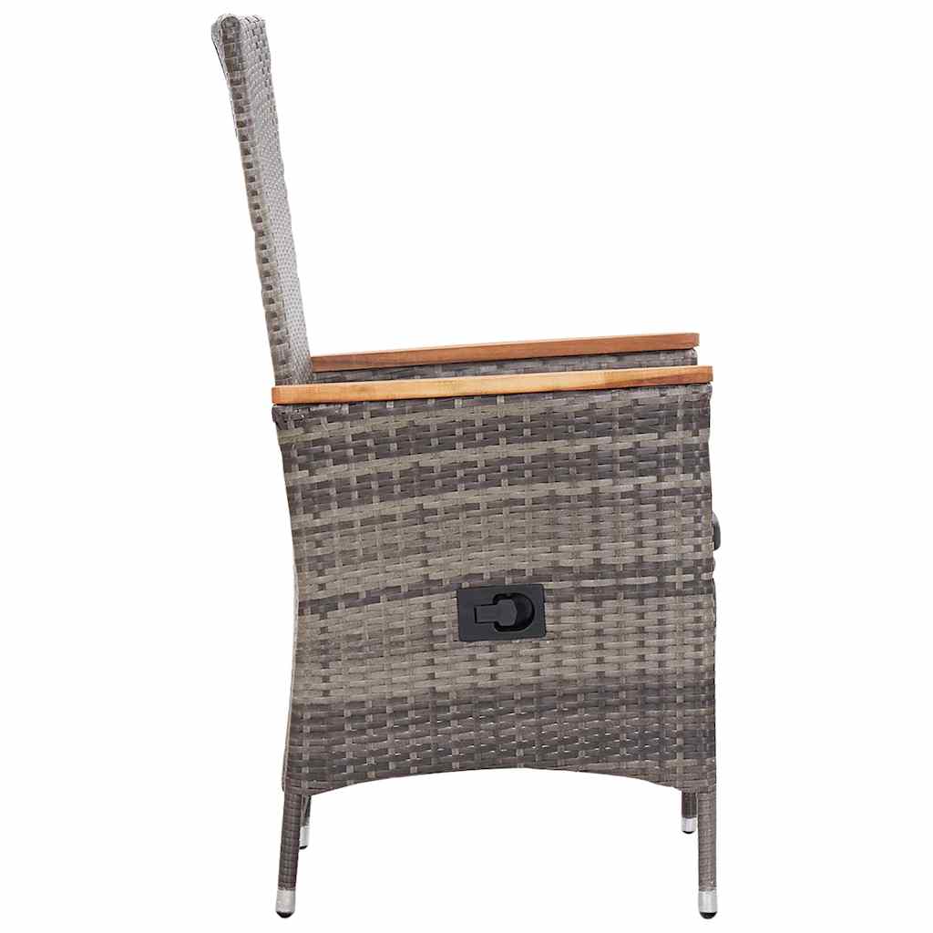 3 Piece Garden Dining Set Grey