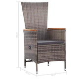 3 Piece Garden Dining Set Grey - Extra Image
