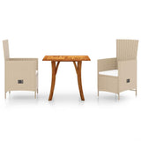 3 Piece Garden Dining Set Beige