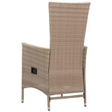 3 Piece Garden Dining Set Beige - Rear View