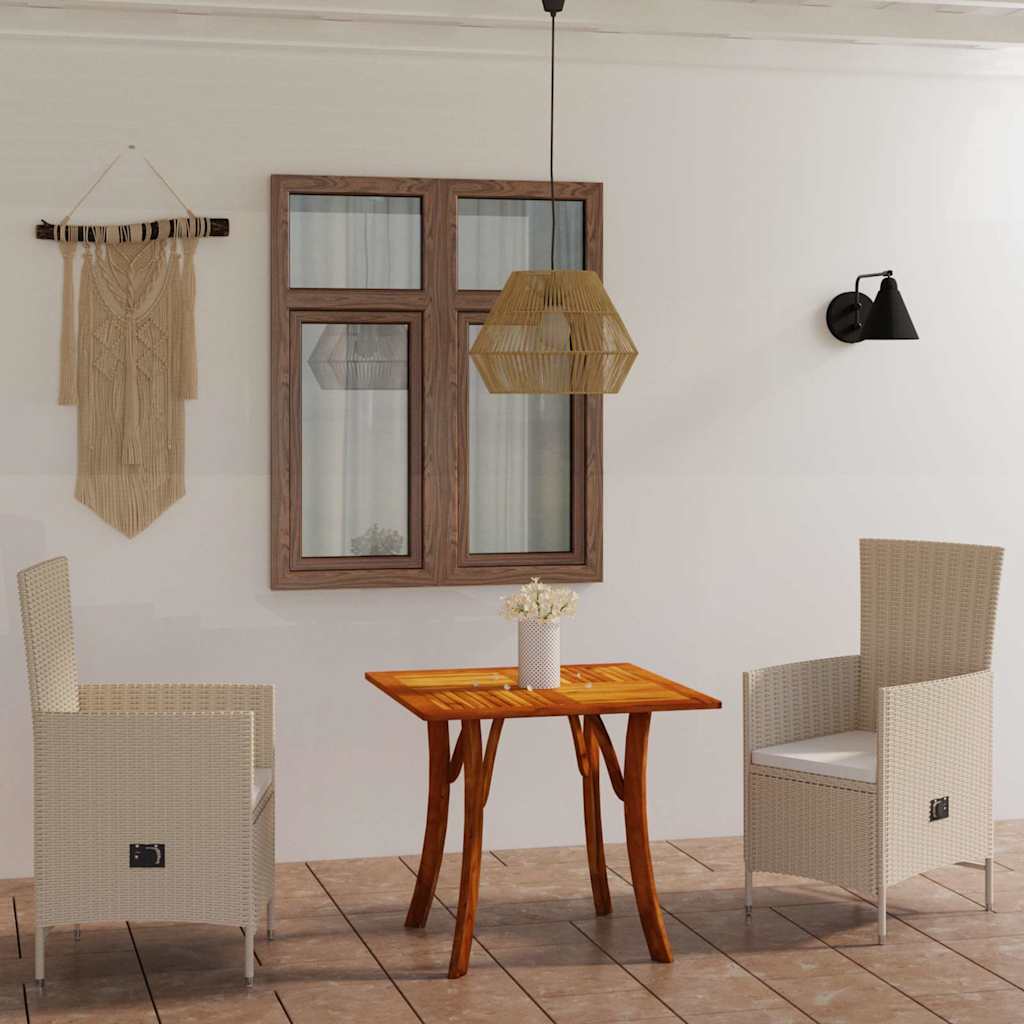3 Piece Garden Dining Set Beige