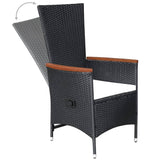 5 Piece Garden Dining Set Black - 45-Degree Angle