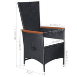 5 Piece Garden Dining Set Black - Extra Image