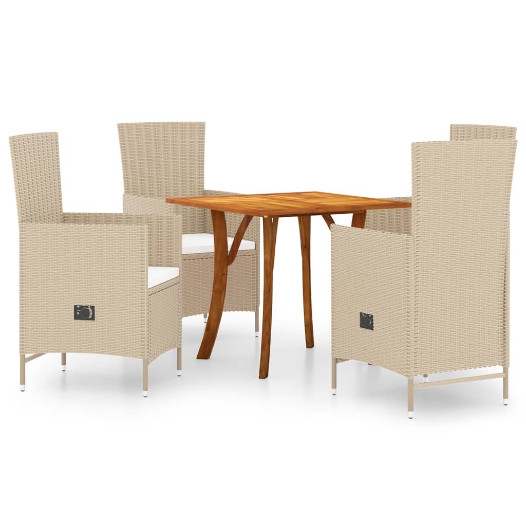 5 Piece Garden Dining Set Beige