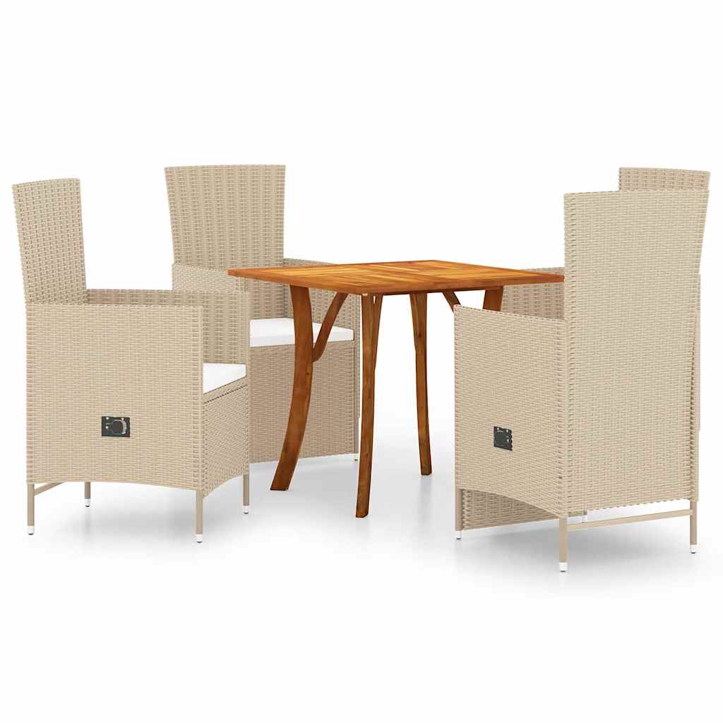 5 Piece Garden Dining Set Beige