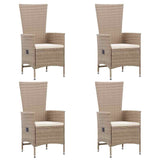 5 Piece Garden Dining Set Beige - Side View