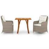 3 Piece Garden Dining Set Brown