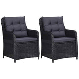 3 Piece Garden Dining Set Black - Side View