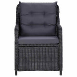 3 Piece Garden Dining Set Black - 45-Degree Angle
