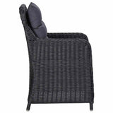 3 Piece Garden Dining Set Black - Rear View
