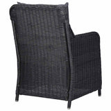 3 Piece Garden Dining Set Black - Close-Up Angle