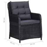 3 Piece Garden Dining Set Black - Extra Image