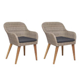 3 Piece Garden Dining Set Brown - Side View