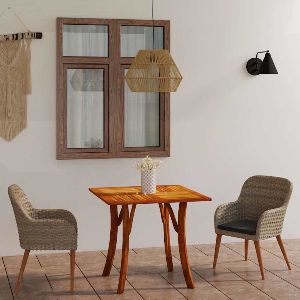 3 Piece Garden Dining Set Brown