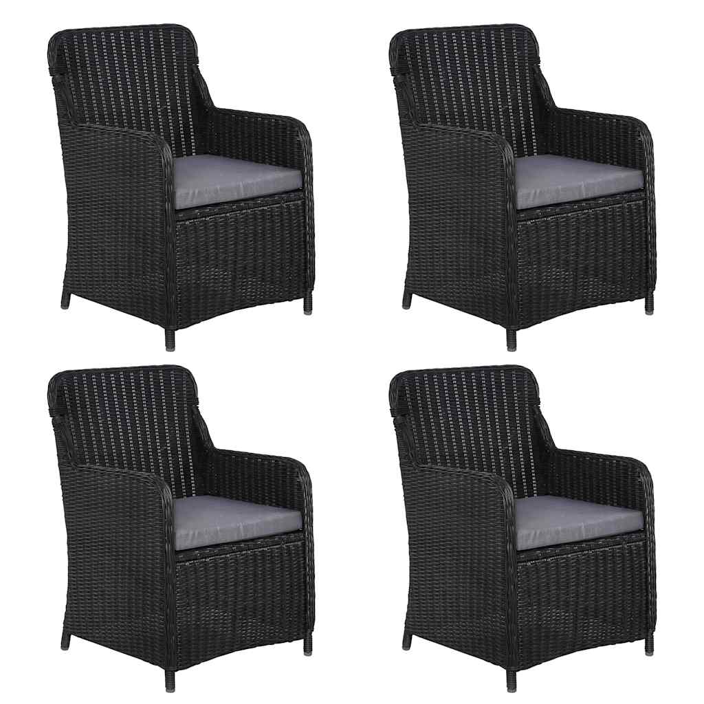 5 Piece Garden Dining Set Black