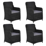 5 Piece Garden Dining Set Black