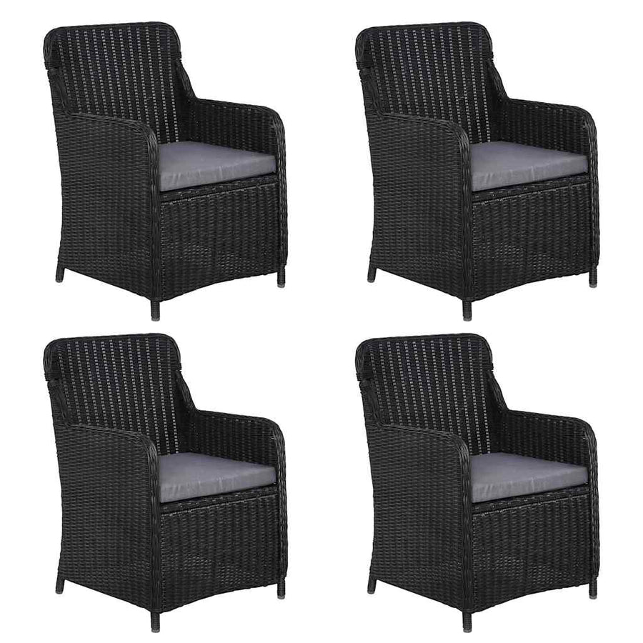 5 Piece Garden Dining Set Black