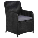5 Piece Garden Dining Set Black - Top-Down View
