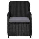 5 Piece Garden Dining Set Black - 45-Degree Angle