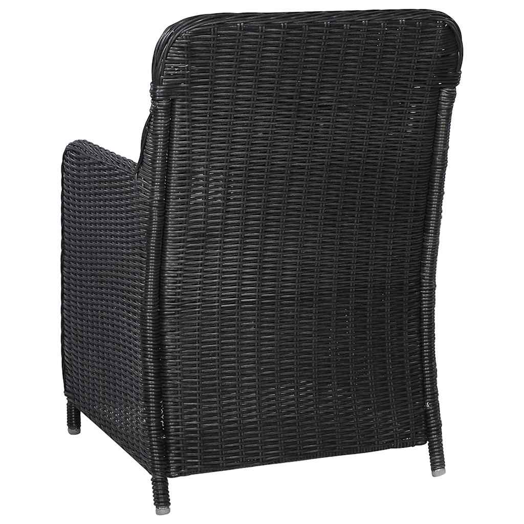 5 Piece Garden Dining Set Black