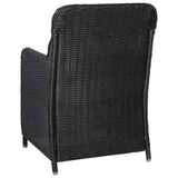 5 Piece Garden Dining Set Black