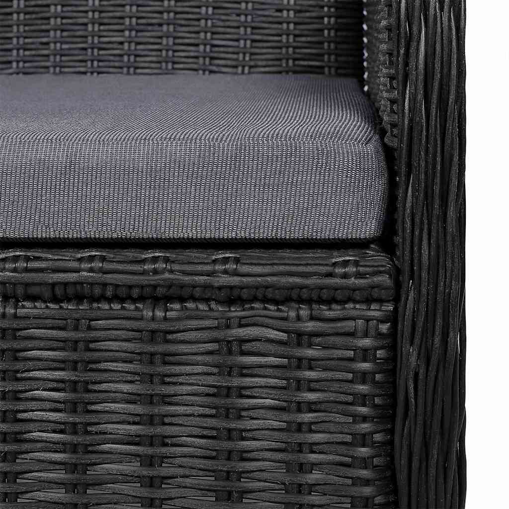 5 Piece Garden Dining Set Black