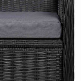 5 Piece Garden Dining Set Black