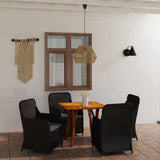 5 Piece Garden Dining Set Black