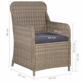 5 Piece Garden Dining Set Brown - Extra Image