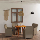 5 Piece Garden Dining Set Brown