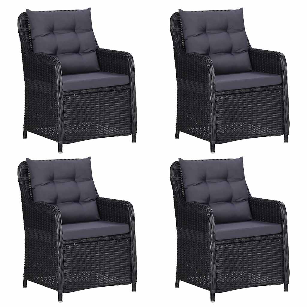5 Piece Garden Dining Set Black