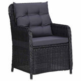 5 Piece Garden Dining Set Black - Top-Down View