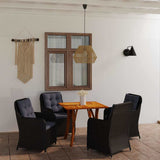 5 Piece Garden Dining Set Black