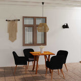 5 Piece Garden Dining Set Black