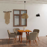 5 Piece Garden Dining Set Brown