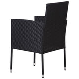 5 Piece Garden Dining Set Black - 45-Degree Angle