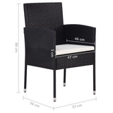 5 Piece Garden Dining Set Black - Extra Image