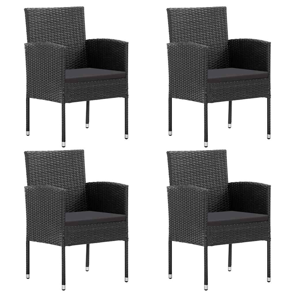 5 Piece Garden Dining Set Black