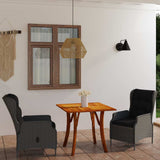 3 Piece Garden Dining Set Light Grey