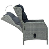5 Piece Garden Dining Set Light Grey - Close-Up Angle