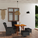5 Piece Garden Dining Set Light Grey