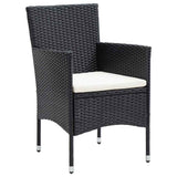 5 Piece Garden Dining Set Black - Rear View