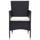 5 Piece Garden Dining Set Black - Close-Up Angle