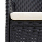 5 Piece Garden Dining Set Black - Low Angle