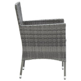 5 Piece Garden Dining Set Grey - Low Angle