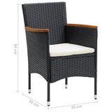 5 Piece Garden Dining Set Black - Extra Image