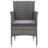 5 Piece Garden Dining Set Grey - Close-Up Angle