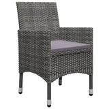 5 Piece Garden Dining Set Grey - Rear View